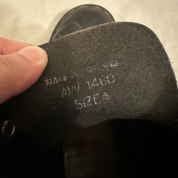 DR. MARTENS 1460 Pascal Smooth Leather Combat Boots in Black UK MADE Kids - Picture 10 of 13